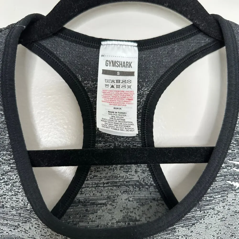 Gymshark Adapt Camo Seamless Sports Bra Womens‎ S Grey EUC Racerback Activewear
